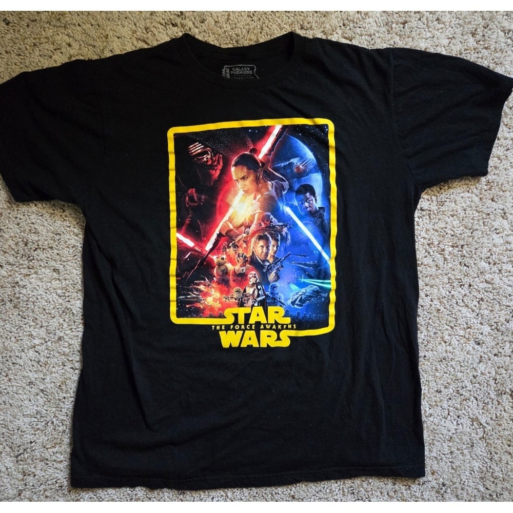 Star Wars "The Force Awakens" Adult XL Chronological Black T-Shirt